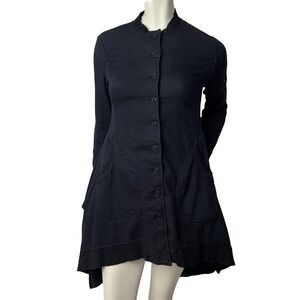 RUNDHOLZ DIP Black Asymmetrical Long Tunic Coat Jacket Women's Sz M Avant Garde